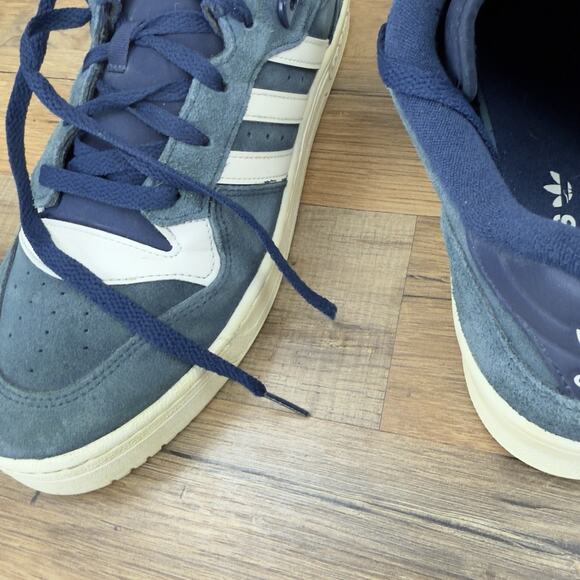 Adidas Originals Rivalry Low ® Size 10 Suede Navy Blue / White Sneakers Shoes - Picture 10 of 10